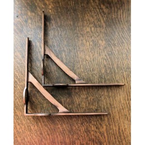 Gallows Brackets with Lugs - Copper Finish 8 ½” x 8 ¼” - PAIR